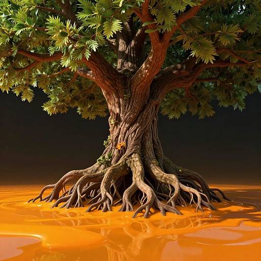 Surreal Tree with Syrup Roots