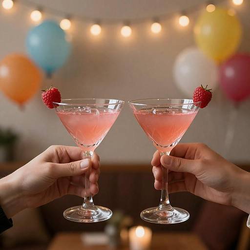 Cozy Pink Martini Toast at Party