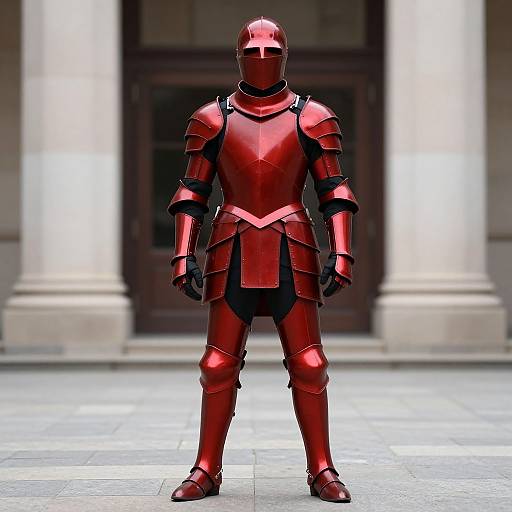 Warrior in Red Armor Costume