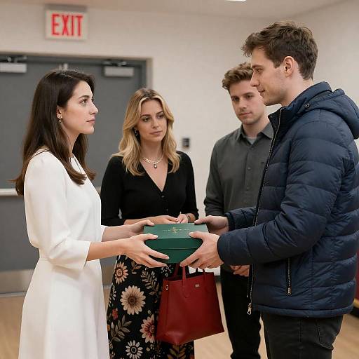 Gift Exchange in a Cozy Room