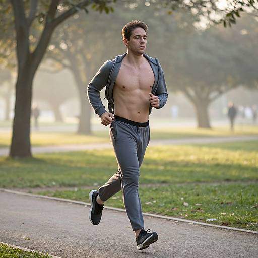 Morning Jog Six-Pack Fitness Scene