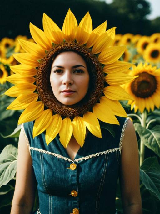 Photorealistic Sunflower Costume Portrait
