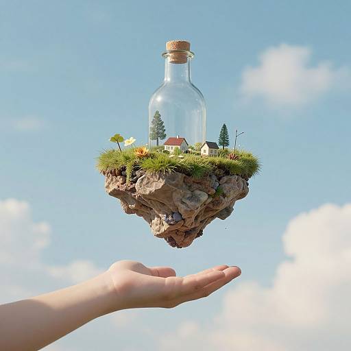 Floating Island in Child's Hand