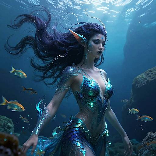 Elegant Female Water Genasi Art