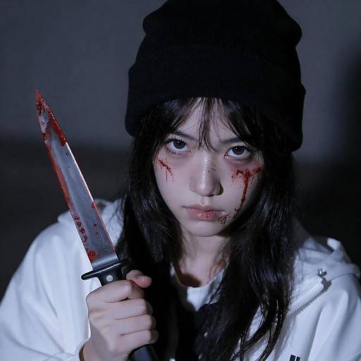 Intense Portrait of a Dark Themed Woman