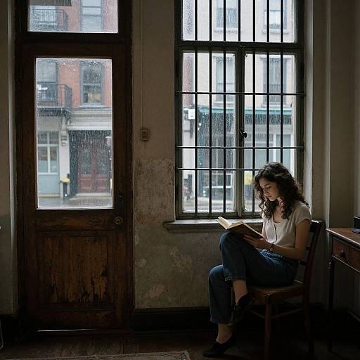 Vintage Apartment Reading by Window