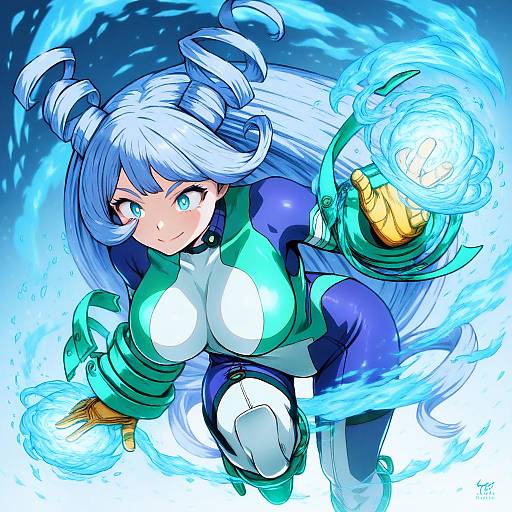 Illustration of Hadou nejire, boku no hero academia in the style of Kobayashi yuuji