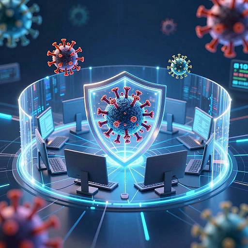 Glowing Antivirus Protection Shield