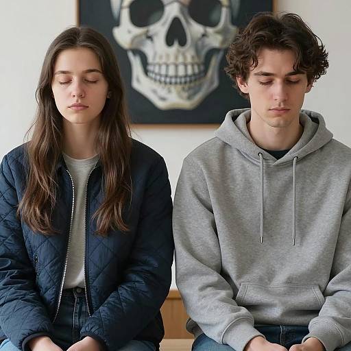 Contemplative Moment with Subtle Background