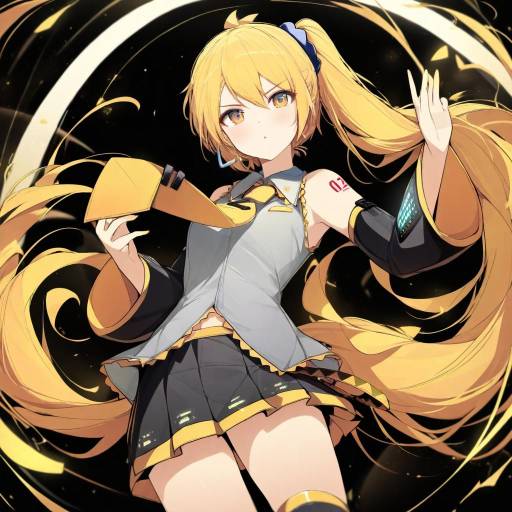 Illustration of Akita neru, vocaloid in the style of Ddangbi