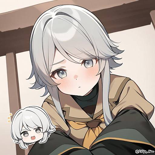 Illustration of Houlen yabusame, len'en in the style of Spicy moo