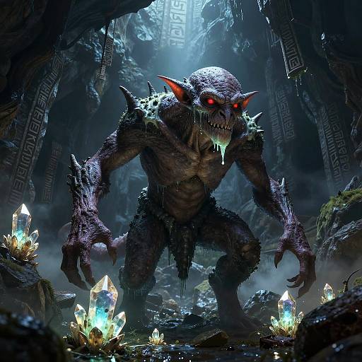 Gremlin Emerging from Crystal Caves