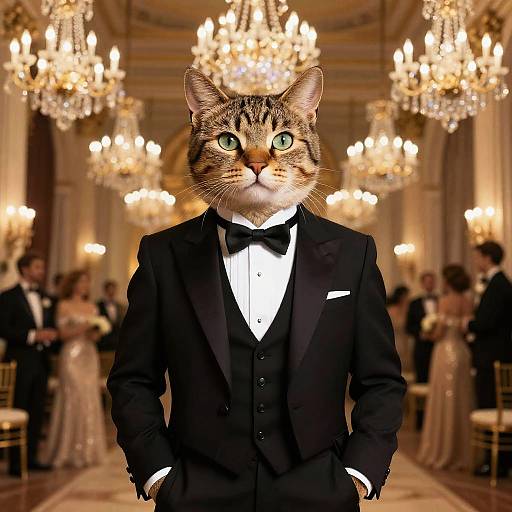 Dapper Cat in Tuxedo Gala