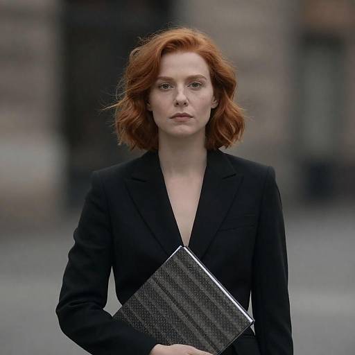 Dynamic Portrait of a Red-Haired Woman