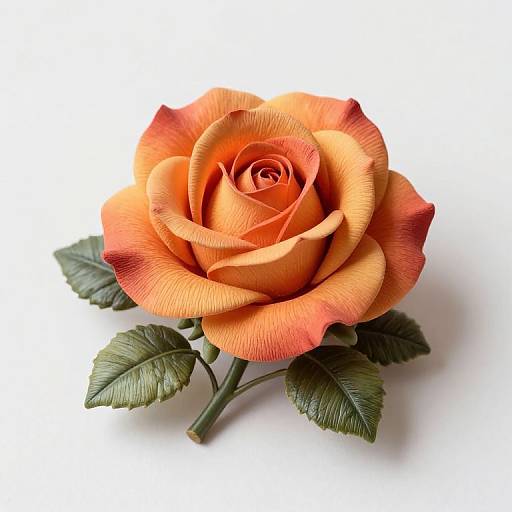 Orange Gradient Rose Brooch Design