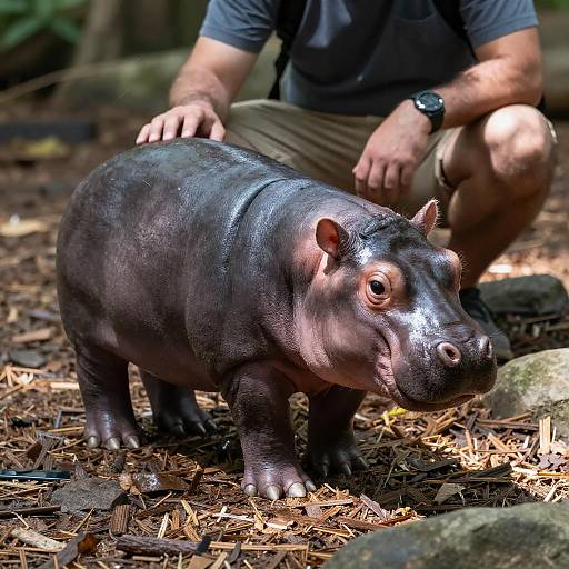 Captivating Baby Hippo in the Forest