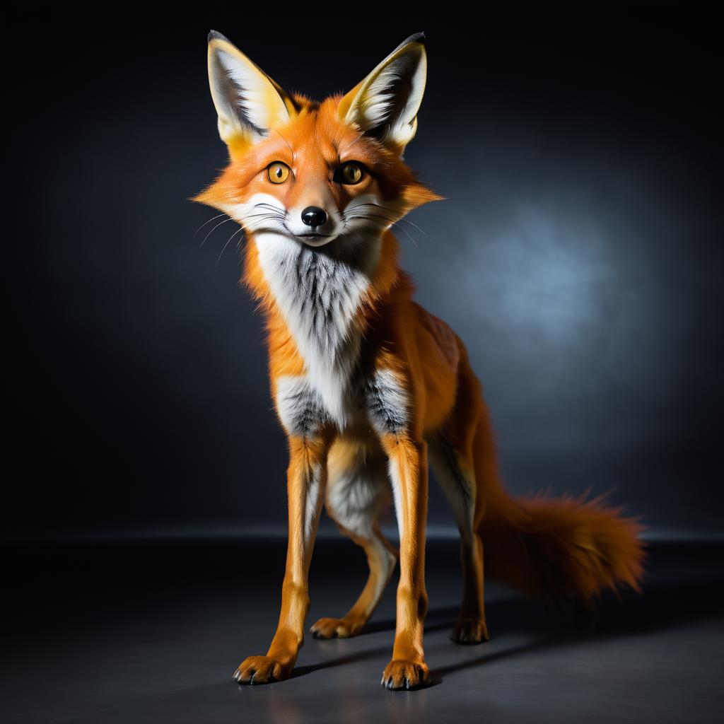 Studio Photo of a Fox-like Alien Creature