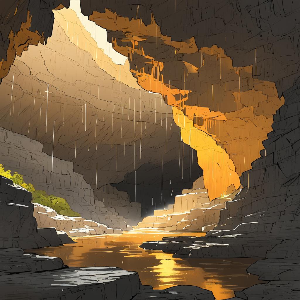 Golden Hour in a Limestone Cavern