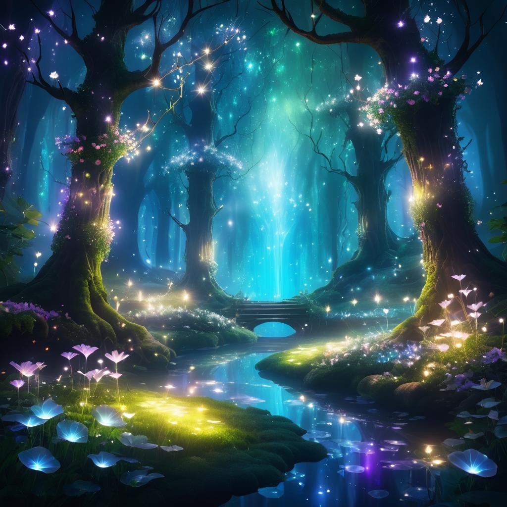 Enchanted Forest with Luminescent Beauty