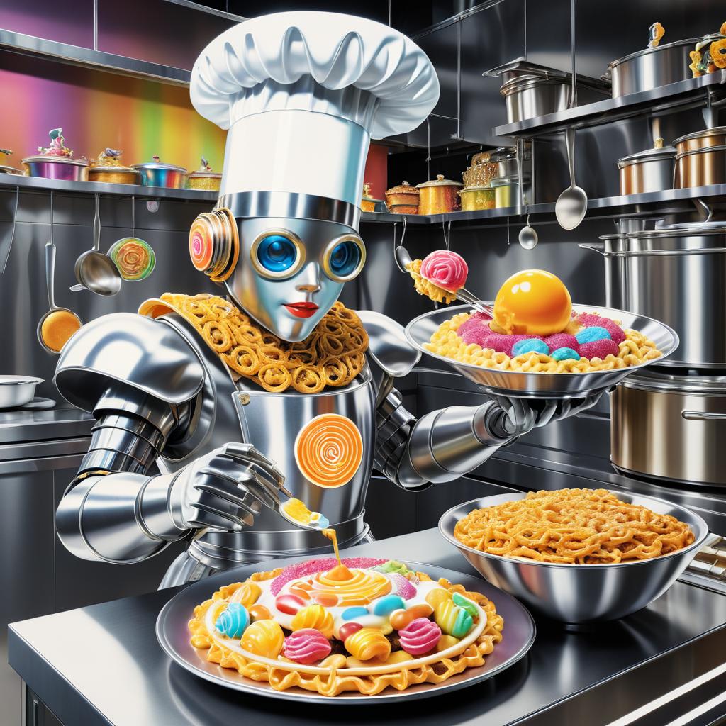 Futuristic Robot Chef Cereal Advertisement