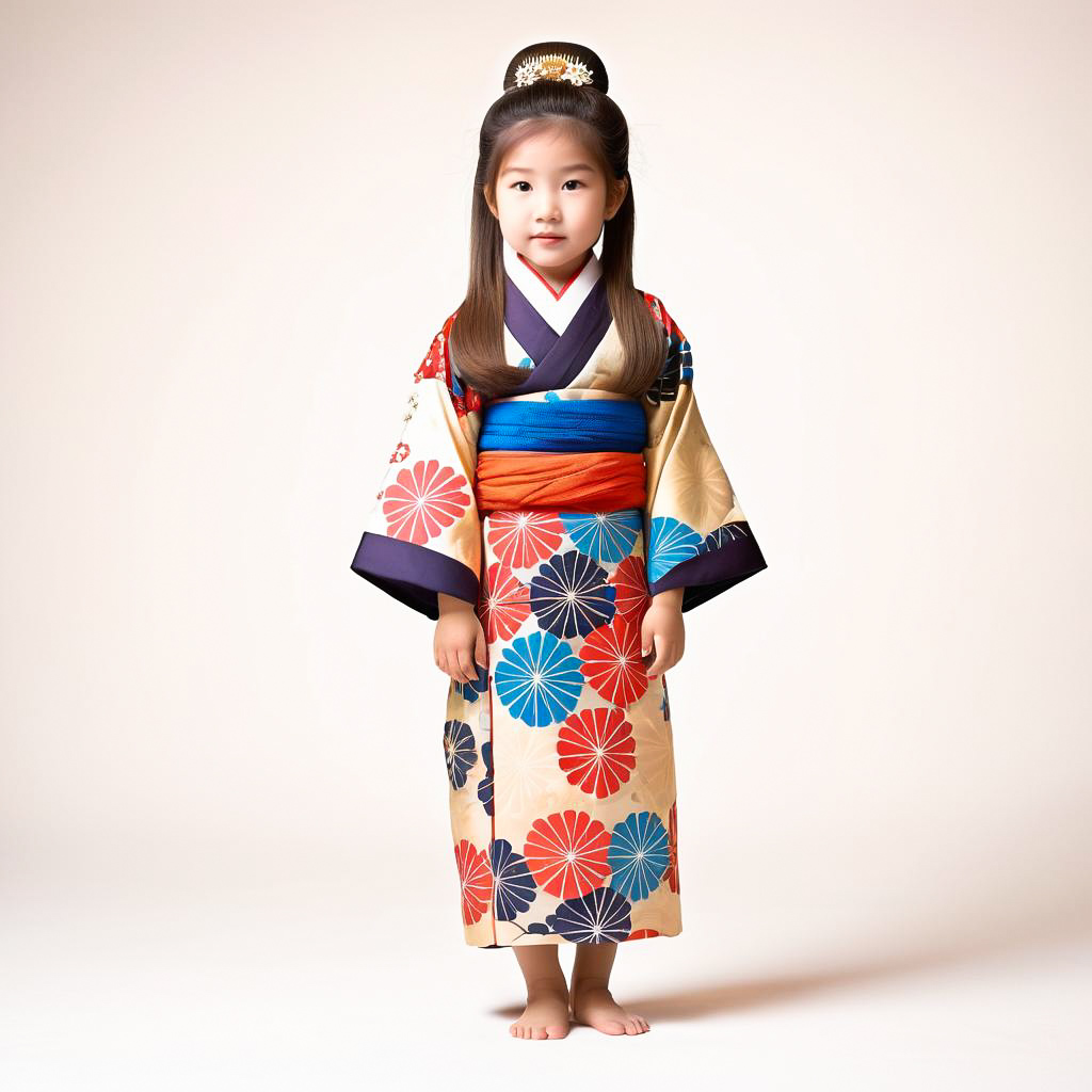 Shy Girl in Bright Cultural Attire