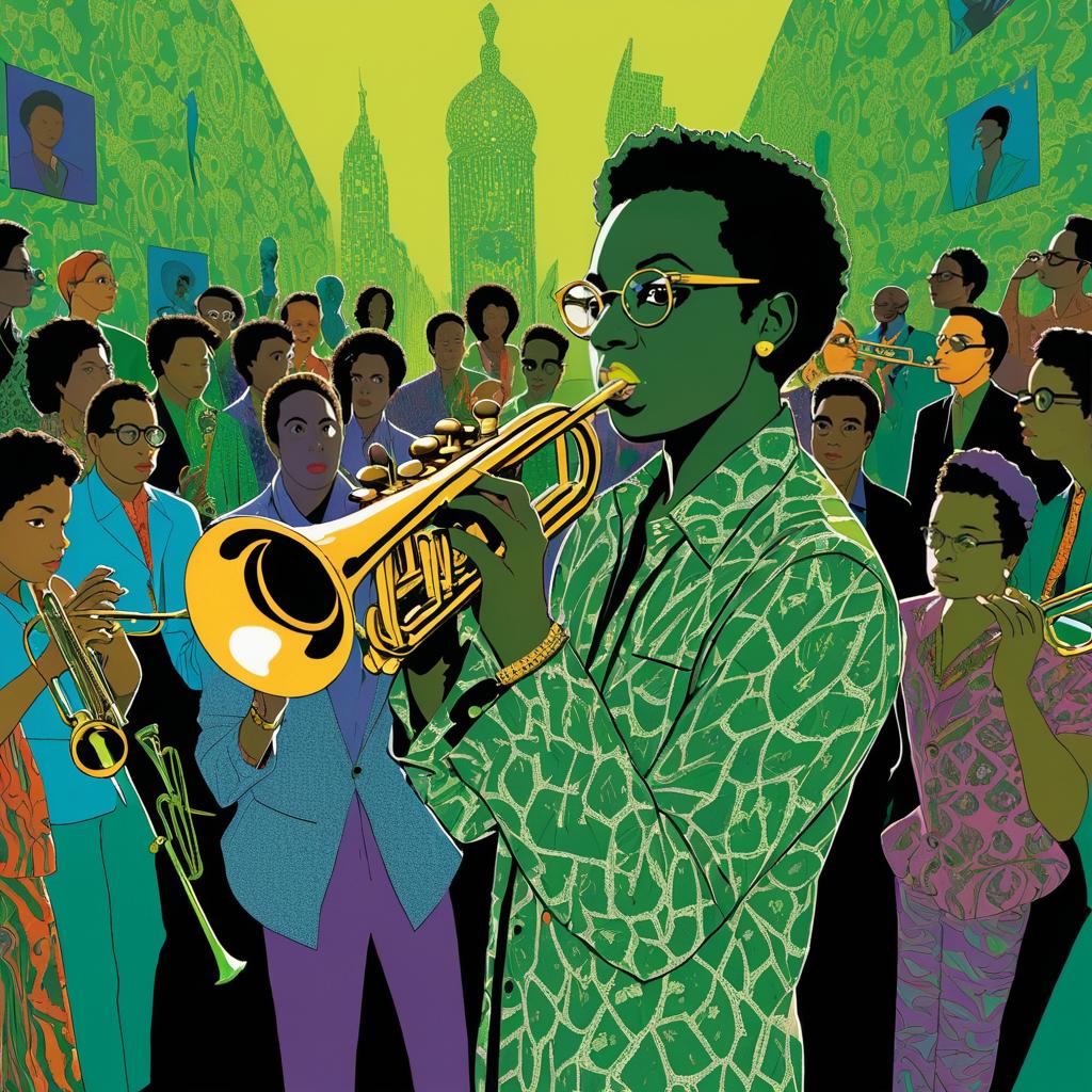 Miles Davis in Comic-Style Artwork