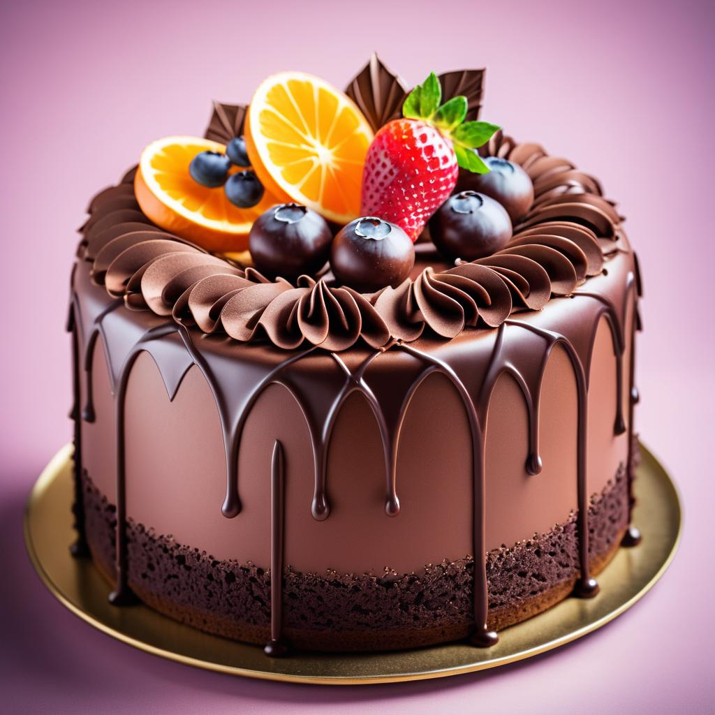 Decadent Pastel Chocolate Cake Photography