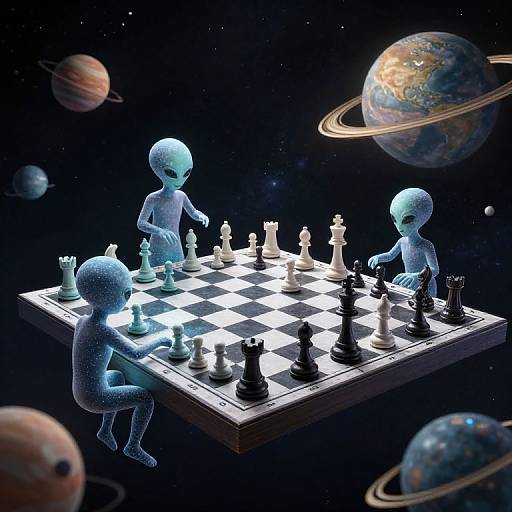 Stardust Aliens Chess in Zero Gravity