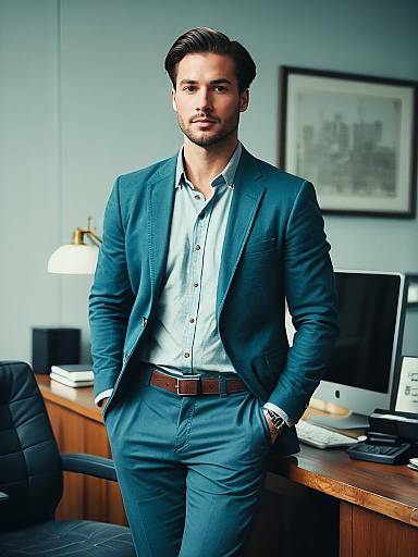 Cinematic Casual Office Editorial Portrait