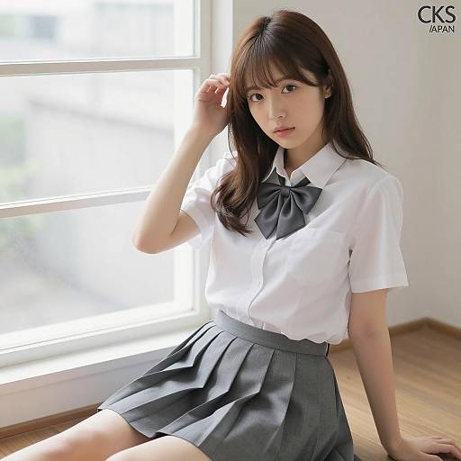 Serene Asian Woman by the Window