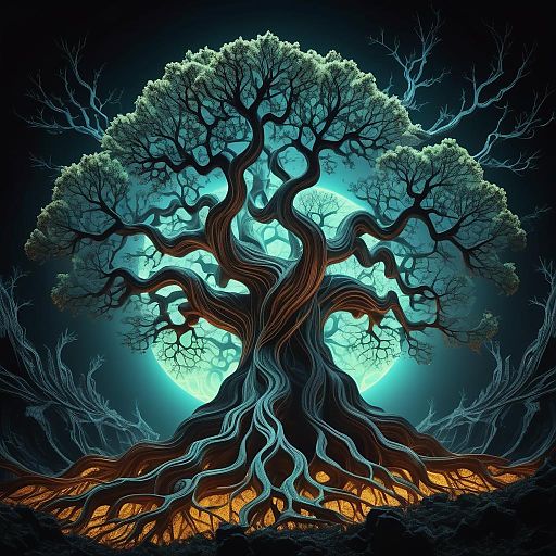 Cinematic Fractal Tree with Dramatic Lighting