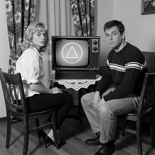 Vintage Black and White Photography Scene