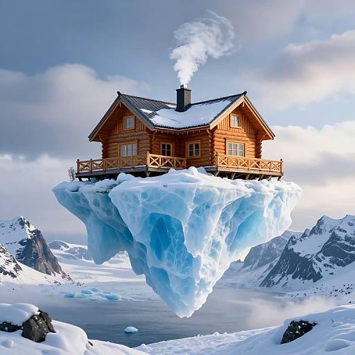 Majestic Wooden Lodge on Floating Iceberg