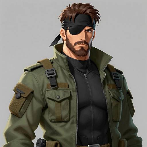 Digital Illustration of Big Boss from Metal Gear