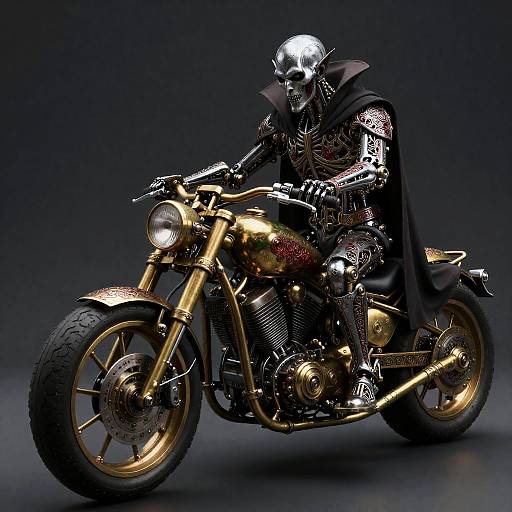 Baroque Vampiric Rider on Ornate Motorcycle