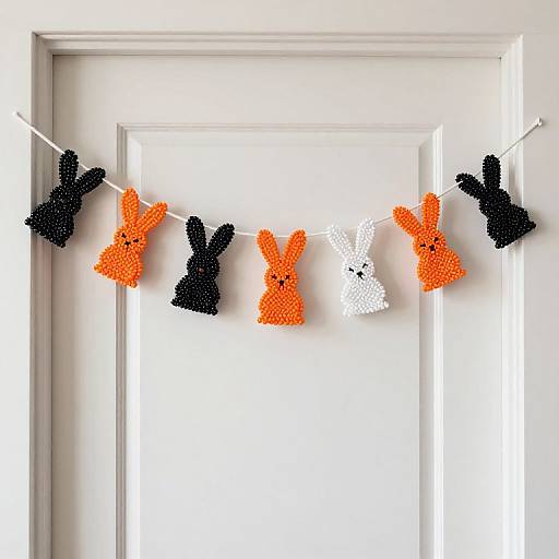 Whimsical Beaded Easter Bunny Banner