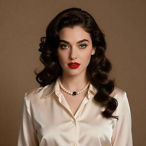 Vintage Glamour Portrait with Pearls