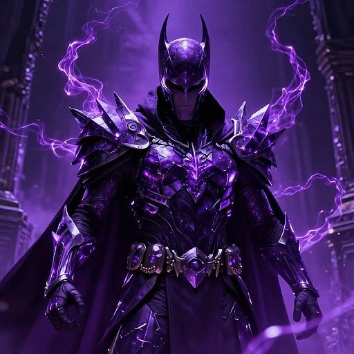 Shadowy Purple Supervillain in Ruins