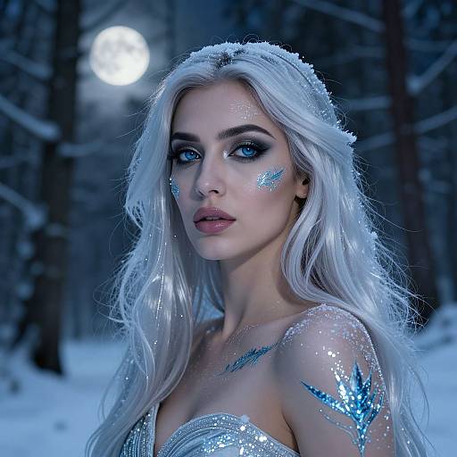 Mystical Middle Eastern Woman in Snow