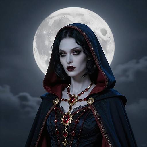Gothic Elegance Under a Full Moon