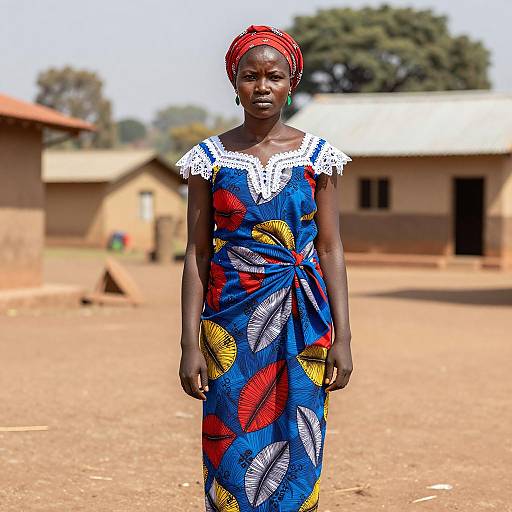 African Woman in Traditional Sepedi Attire