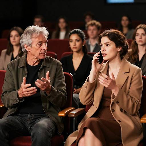 People Engaged in Theater Conversation