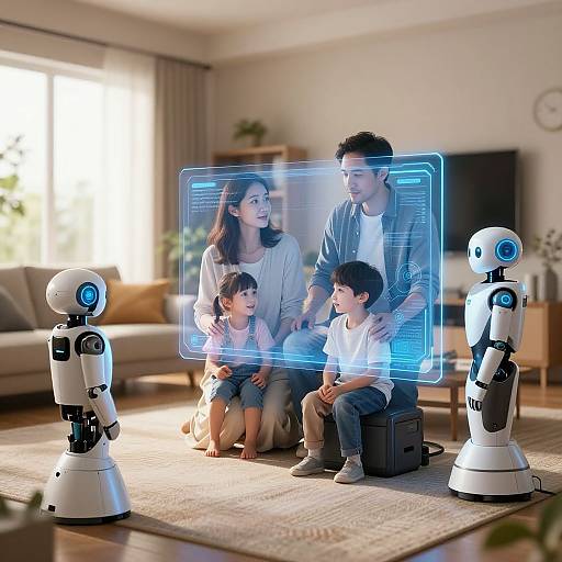Futuristic Family Life with AI Tech
