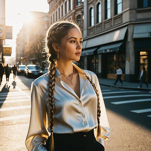 Urban Golden Hour Four-Strand Braids Editorial