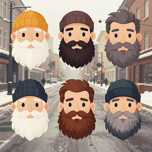 Stylized Russian Beard Styles in Winter
