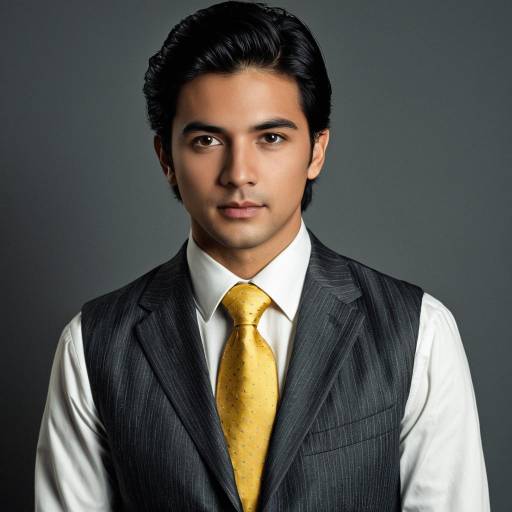 Portrait of Man in Formal Suit and Yellow Tie