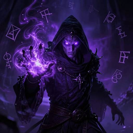 Dark Sorcerer with Glowing Eyes