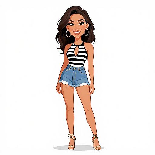 Smiling Woman in Casual Chic Outfit