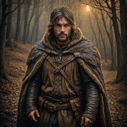 Medieval Hunter in Fur Cloak