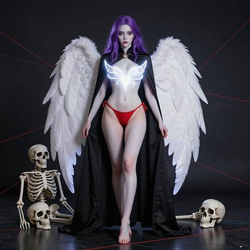 Confident Woman with Glowing Accessories